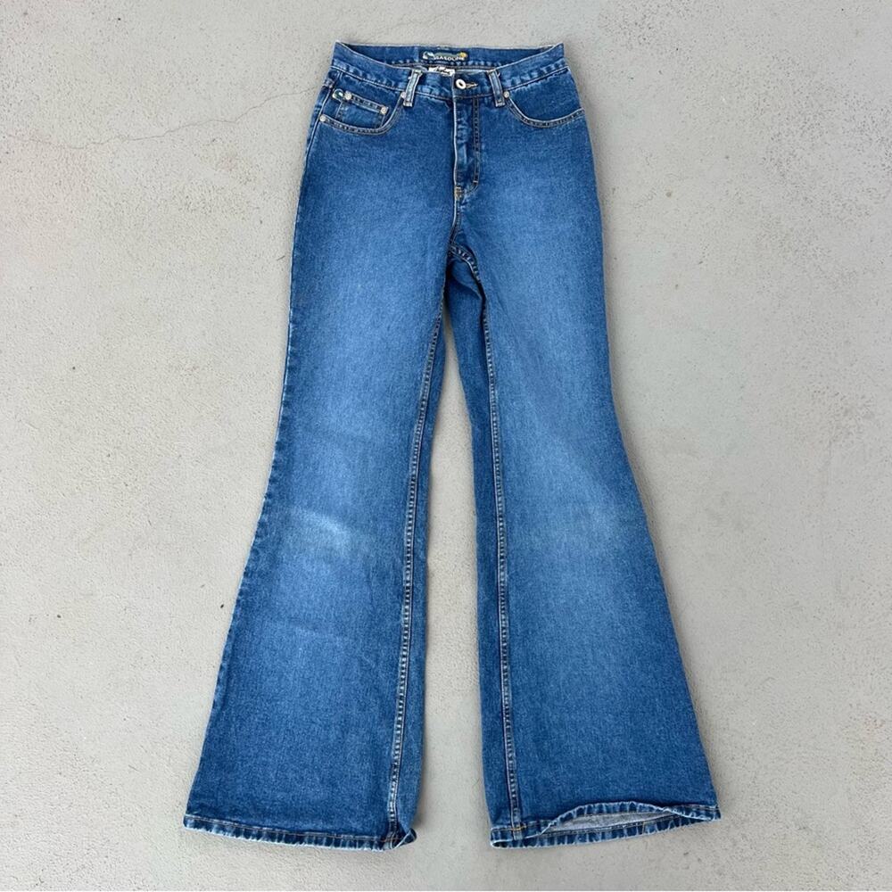 Y2K Gasoline Flare Denim Blue Jeans Size 5/6